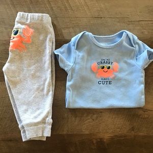 6 months Crabby but Cute Carter’s Outfit